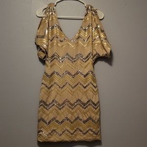 tight zigzag glitter dress